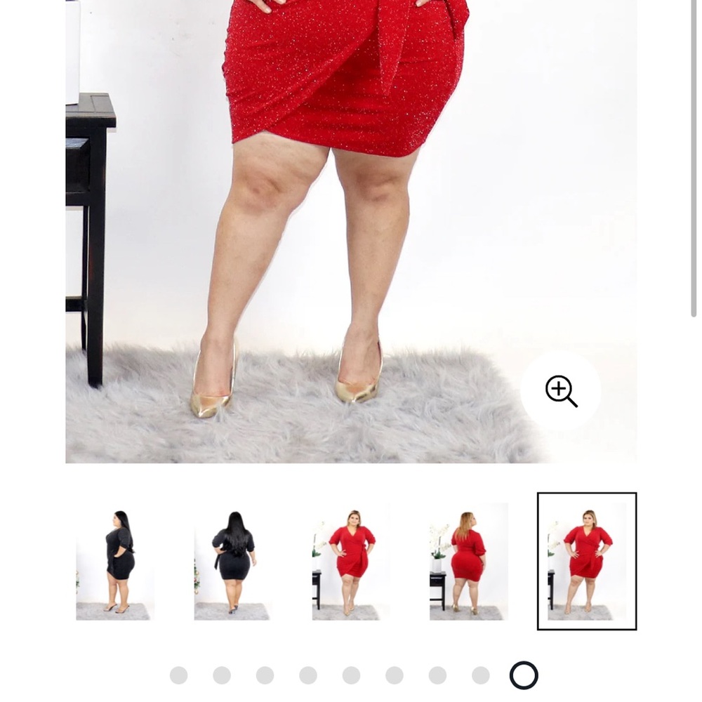 Elegant Red Wrap Dress - Picture 2 of 6